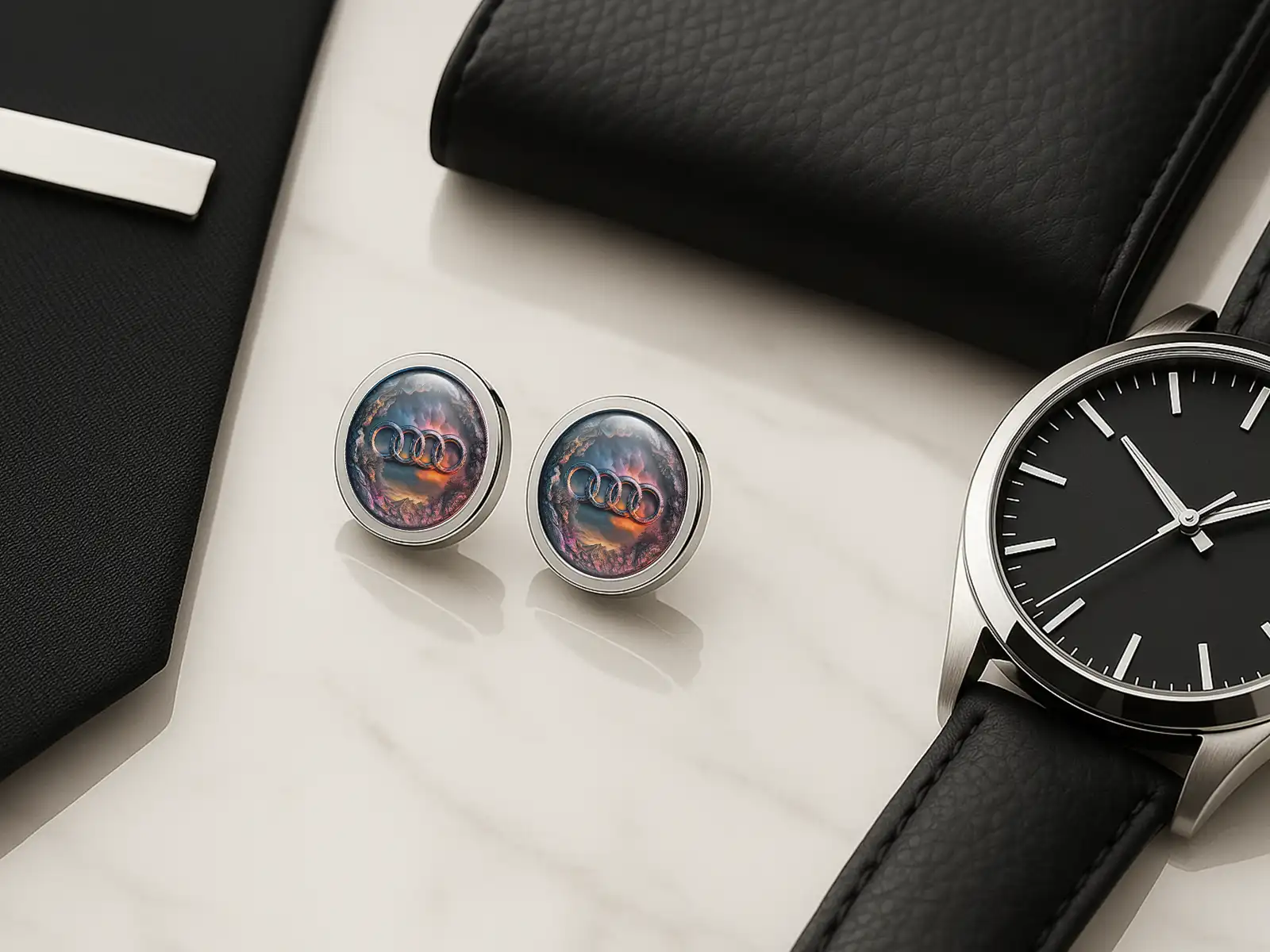 Audi Cufflinks Gift For Him Premium Sturdy Minimal Design